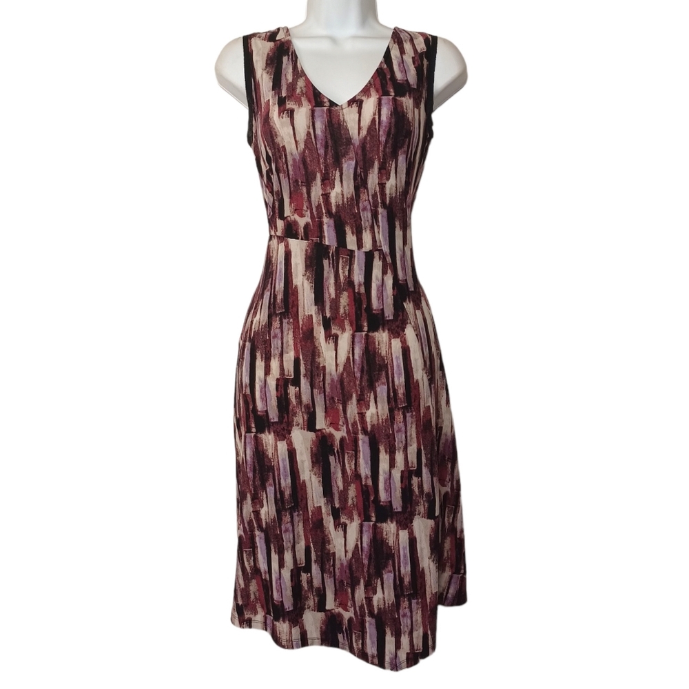 SIMPLY VERA VERA WANG Purple Multi Print Asymmetrical Hem Sleeveless Dress XS